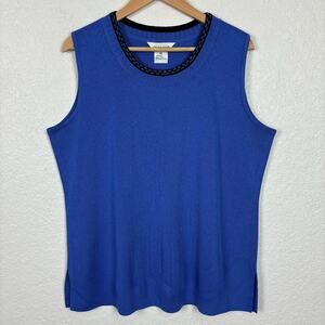 Exclusively Misook Womens‎ Pullover Top Sz 1X Blue Office Career Layering Staple